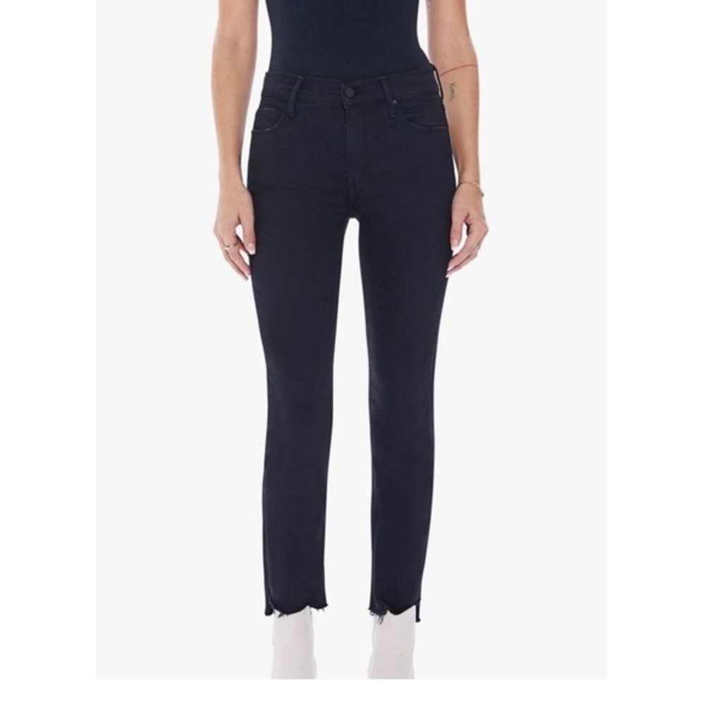 MOTHER Mid Rise Dazzler Ankle Step Fray  Jeans Skinny Raw‎ Hem Women's 25